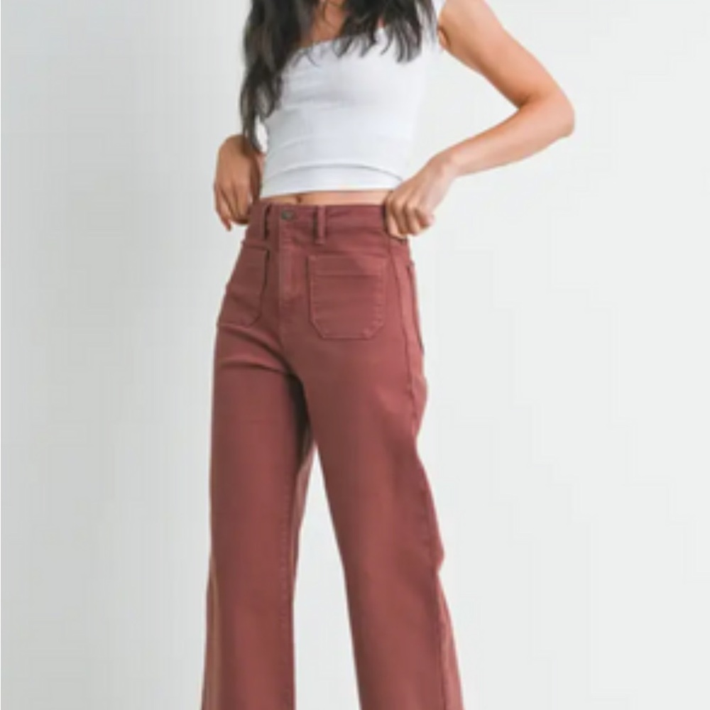 Just Black Women's Flare Jeans in Rust